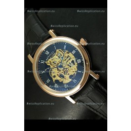 Breguet Classique Japanese Automatic Watch in Gold Skeleton Dial - Arabic Hour Numerals