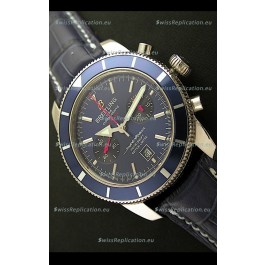 Breiting Superocean 2010 Heritage Swiss Chronograph Watch in Blue