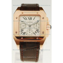 Cartier Santos 100 Swiss Replica Gold Watch