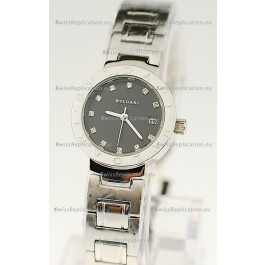 Bvlgari Quartz Japanese Steel Watch in Diamond Markers
