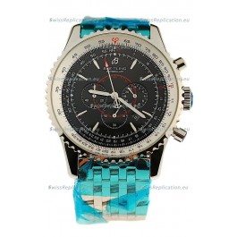 Breitling Montbrillant Japanese Replica Watch in Black Dial