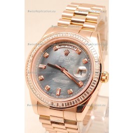 Rolex Day Date II Rose Gold Japanese Watch in Pearl Dial 