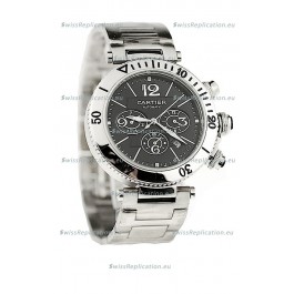Cartier Pasha Seatimer Japanese Replica Watch in Black Dial
