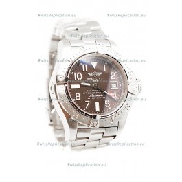 Breitling Chronograph Chronometre Swiss Replica Watch in Brown Dial