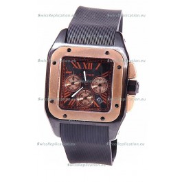 Cartier Santos 100 Carbon Chrono Japanese Replica Watch