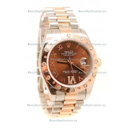 Rolex DateJust Mid-Sized Rose Gold Japanese Replica Watch 