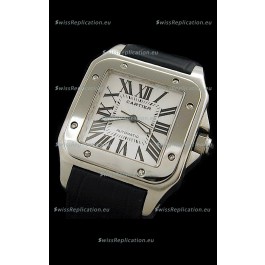 Cartier Santos 100 Swiss Replica Watch in White Dial