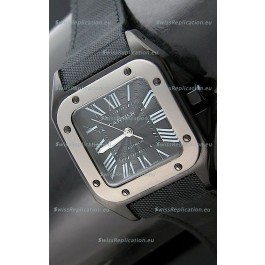 Cartier Santos 100 Japanese Replica Watch with Titanium Bezel