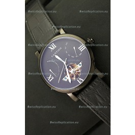 Cartier Calibre de Tourbillon PVD Swiss Watch in Blue Dial