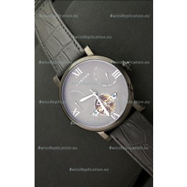 Cartier Calibre de Tourbillon PVD Swiss Watch in Grey Dial