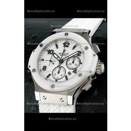 Hublot Big Bang Swiss Replica Watch in White Ceramic Bezel