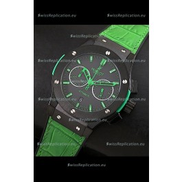 Hublot Big Bang Classic Fusion Swiss Replica PVD Watch in Green Strap