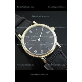 Patek Philippe Calatrava Japanese Manual Hand Wind Watch in Black Dial