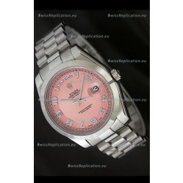 Rolex Day Date Swiss Replica Steel Watch in Champagne Dial