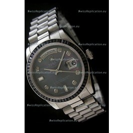 Rolex Day Date 2008 Japanese Replica Watch in Mop Black Dial