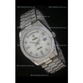 Rolex Day Date Just Japanese Replica Silver White Watch