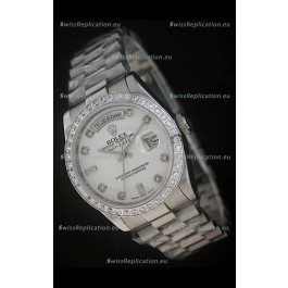 Rolex Day Date Just swiss Replica Watch in White Dial