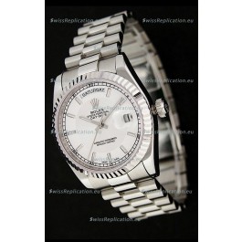 Rolex Day Date Just swiss Replica Silver White Watch 