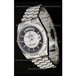 Rolex Day Date Just swiss Replica Watch in Black & White Dial