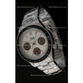Rolex Daytona Oyster Perpetual Swiss Replica Steel Watch in Brown Sub dial