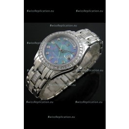 Rolex Oyster Perpetual Day Date Swiss Replica Watch in Blue Mother of Pearl Dial 