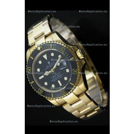 Rolex Submariner Swiss Gold Watch in Black Dial with Ceramic Bezel