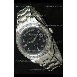 Rolex Oyster Perpetual Day Date Swiss Automatic Watch in Black Dial