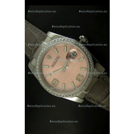 Rolex Replica Datejust Swiss Replica Watch - 37MM - Champange Dial/Grey Strap