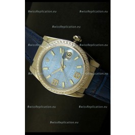 Rolex Replica Datejust Swiss Replica Watch - 37MM - Blue Dial/Strap