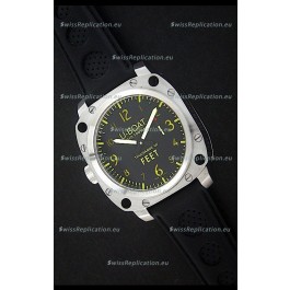 U-Boat Thousands of Feet Swiss Steel Automatic Watch in Yellow Markers