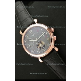 Vacheron Constantin Reserve Tourbillon Japanese Replica Rose Gold Watch in Grey Dial