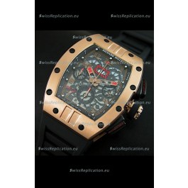 Richard Mille RM011 Filipe Massa Pink Gold on Titanium Casing Swiss Replica Watch