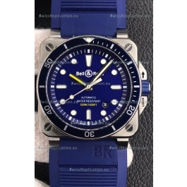 Bell & Ross BR03-92 Diver Stainless Steel Blue Dial Swiss Replica Watch 1:1 Mirror Replica