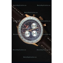 Breitling Navitimer 01 Brown Dial Rose Gold 1:1 Mirror Swiss Replica Watch