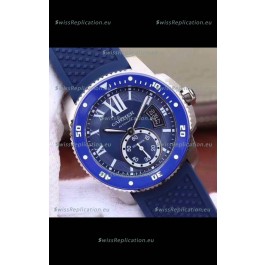 Calibre De Cartier Watch 42MM Blue Dial Steel Case - 1:1 Mirror Replica Watch
