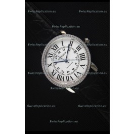 Cartier "Ronde De Cartier" Stainless Steel Case watch with Lab Created Diamonds Bezel
