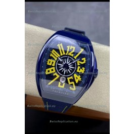 Franck Muller Vanguard Yachting Blue Ceramic 1:1 Mirror Swiss Replica Watch