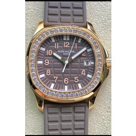 Patek Philippe Aquanaut LUCE 5072R-001 Quartz Swiss Replica Watch in Rose Gold Grey Dial - 35MM