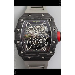 Richard Mille RM35-02 Rafael Nadal Forged Carbon Case with Grey Strap - 1:1 Super Swiss Quality