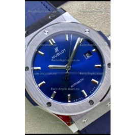 Hublot Classic Fusion 1:1 Mirror Replica Swiss Watch in 904L Steel Casing Blue Dial 42MM