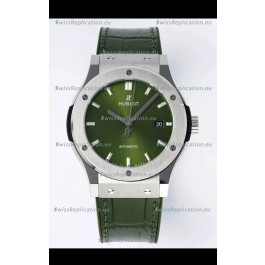 Hublot Classic Fusion Steel Green Dial 42MM Swiss Replica Watch 1:1 Mirror Quality