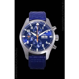 IWC Pilot's Chronograph Steel 1:1 Mirror Replica in Blue Dial Watch 