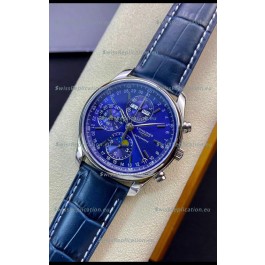 Longines Master Collection REF L2.673.4.92.0 Swiss Replica Watch in Blue Dial Leather Strap