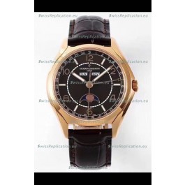 Vacheron Constantin Fiftysix Edition Rose Gold Watch 904L Steel 1:1 Mriror Replica Black Dial 
