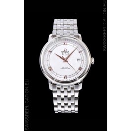 Omega De Ville Prestige Co-Axial 36.8MM White Dial 1:1 Swiss Mirror Replica Watch 
