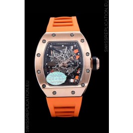 Richard Mille RM035 AMERICAS 18K Rose Gold Replica Watch in Orange Strap