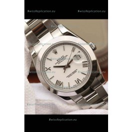 Rolex Datejust 41MM Cal.3135 Swiss 1:1 Mirror Replica Watch in 904L White Dial