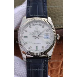 Rolex Day Date 904L Steel Casing Watch in Steel Dial 36MM - 1:1 Mirror Quality 