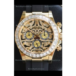 Rolex Cosmograph Daytona "Eye of the Tiger" Edition in 904L Yellow Gold 1:1 Mirror Replica Watch 