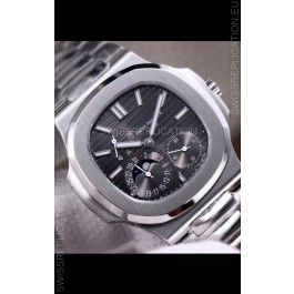 Patek Philippe Nautilus 5712/1A 1:1 Quality Swiss Replica Watch in Grey Dial Steel Strap